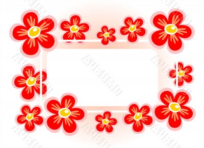 red flower frame