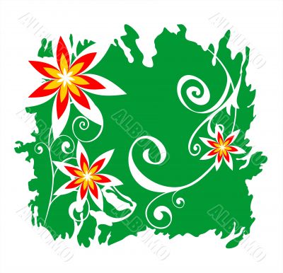 green flowers background