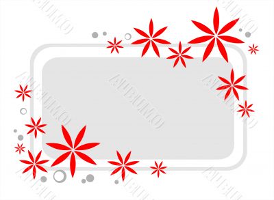 red flowers with frame