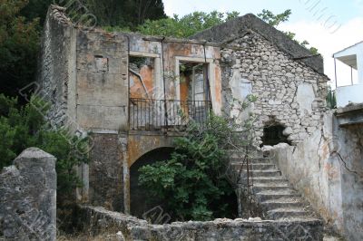 House Ruined In The Earthquake