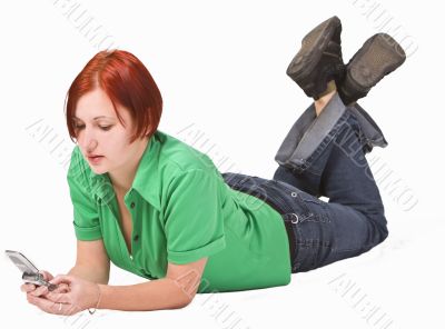 Teenager using a mobile phone