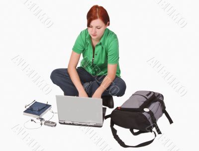 Teenager with laptop