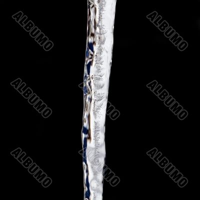 Icicles isolated on a black background