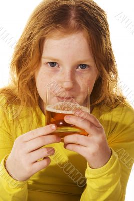 Child is drinking alcohol
