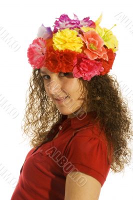 Attractive girl with flowers