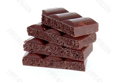 Black chocolate blocks