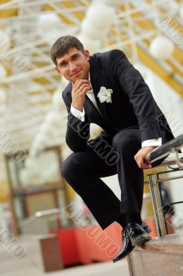 Smiling handsome groom