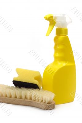 Spray Bottle with Sponge and Brush