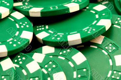 green poker chips