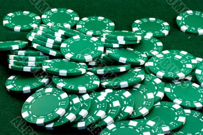 green poker chips