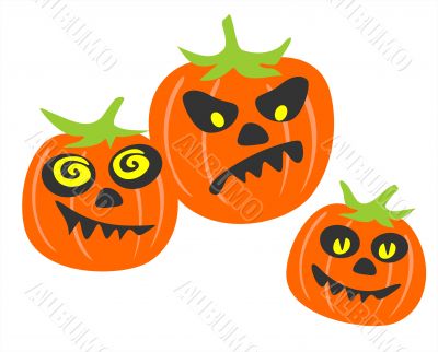 Three pumpkins