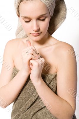 Young woman is relaxing