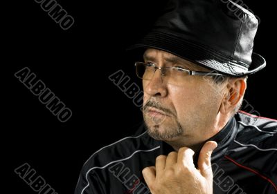 Pensive man with hat