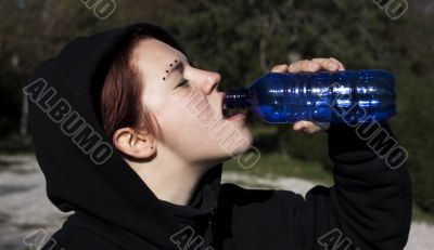 Girl drinking water