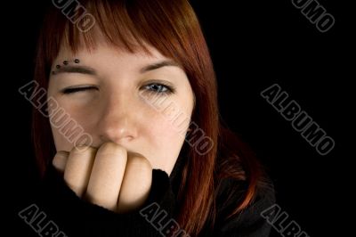 Girl winking