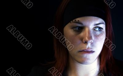 Girl watching television