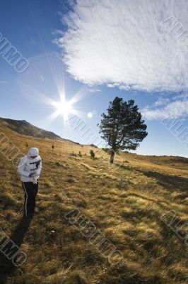 Couple hiking up the hills