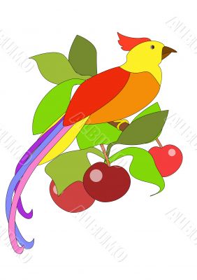 The bright tropical bird
