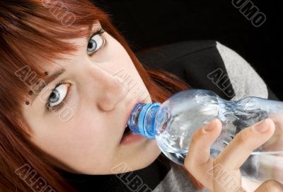Girl drinking water