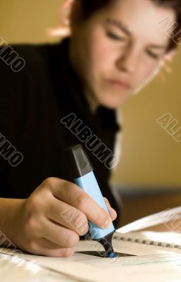 Student girl studying