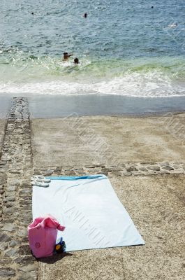 Blue towel