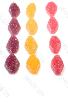 fruit drops on white