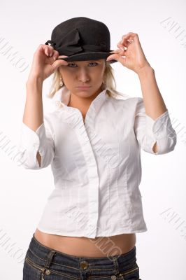 woman in hat
