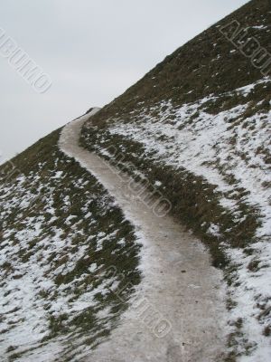 Path on a burial mound