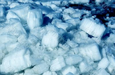 Blue Ice on river