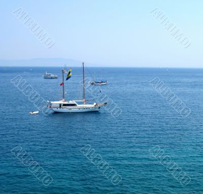 Yachts on sea