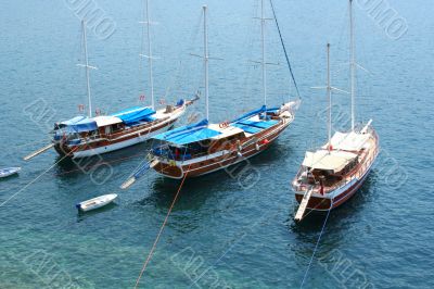 Yachts on sea