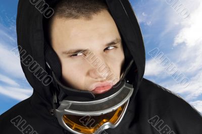 Snowboard boy acting bad
