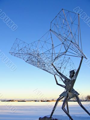 Winter metallic sculpture