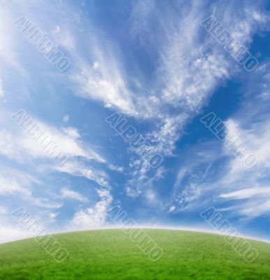 Beautiful meadow sky background