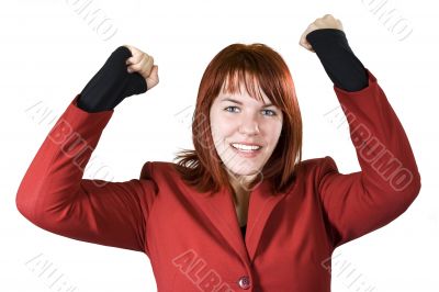 Girl rejoicing