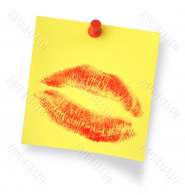 love message on yellow note