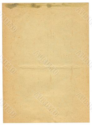 sheet of old stained paper