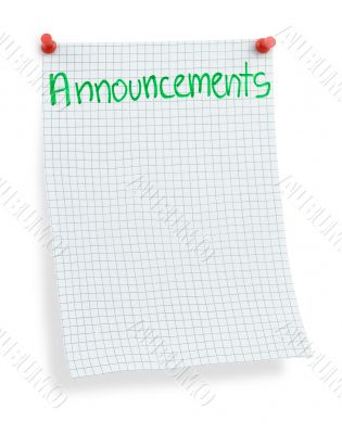 thumbtacked squared paper
