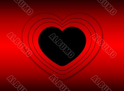 Black heart with shadow