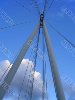 Bridge cables under sky