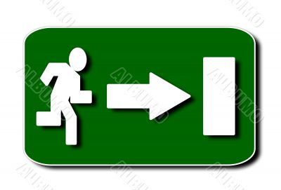 green exit sign