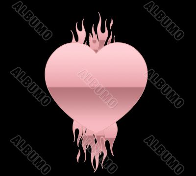Pink Flaming Heart