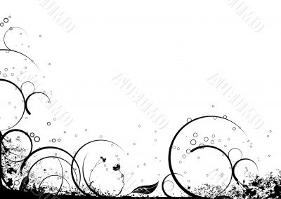 ink floral landscape