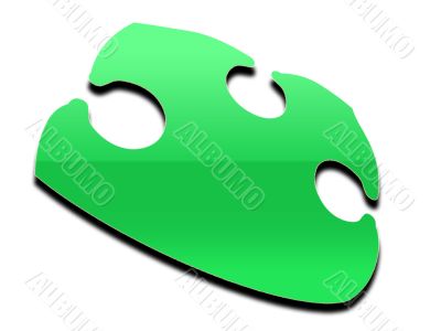 floating green puzzle piece