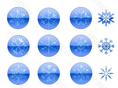 Blue snowflake icons