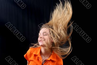 fluing  hair - young girl