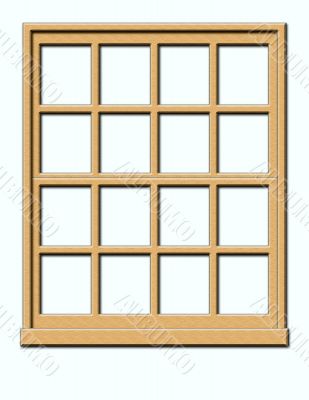 Wood Window isolated on a Grey Background