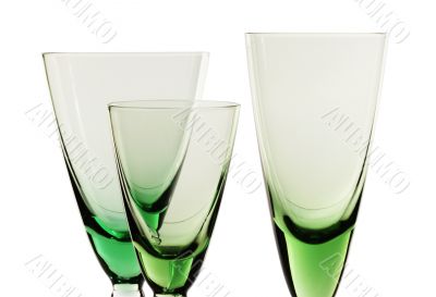 Glass on the white background