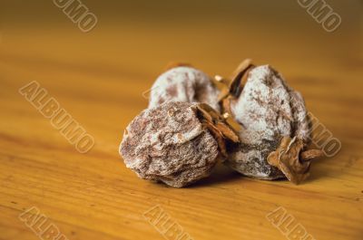 four dried persimmons