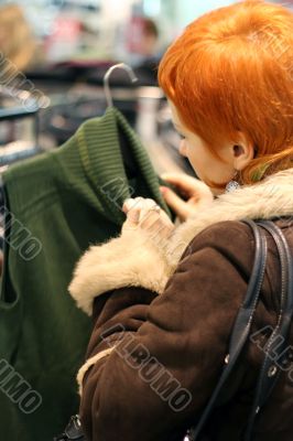 woman in Clothes shop